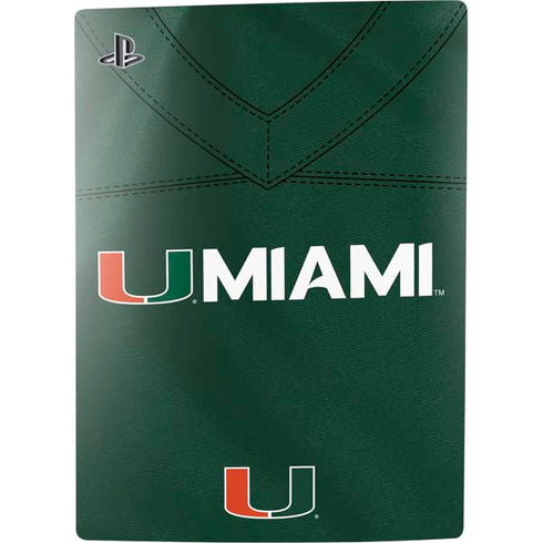 University of Miami Green Jersey PS5 Console Skin